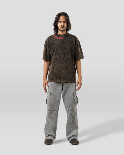 Sacrifice Stone Wash - Boxy T-Shirt - Basalt Black
