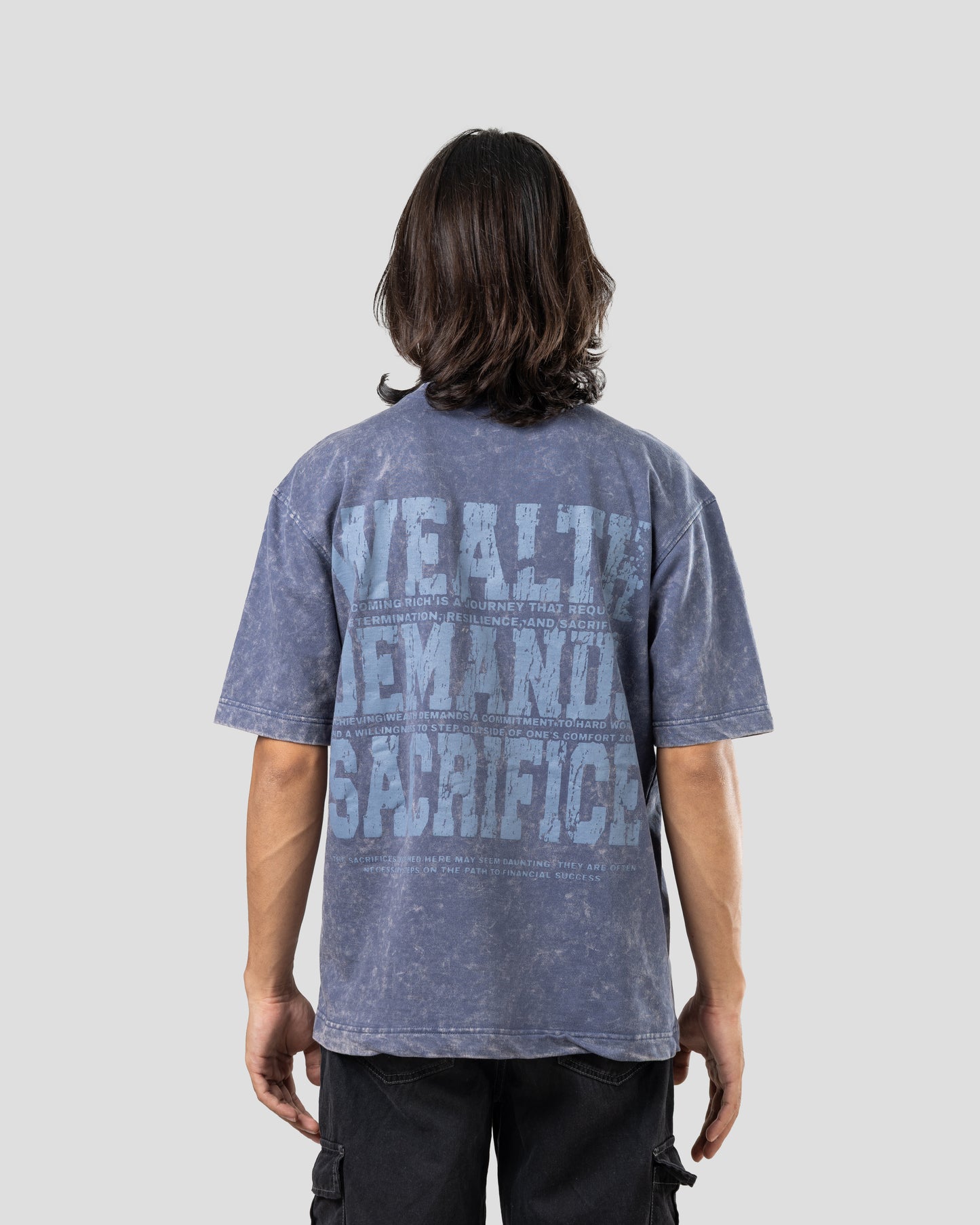 Sacrifice Stone Wash - Boxy T-Shirt - Steal Blue