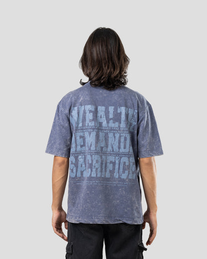 Sacrifice Stone Wash - Boxy T-Shirt - Steal Blue