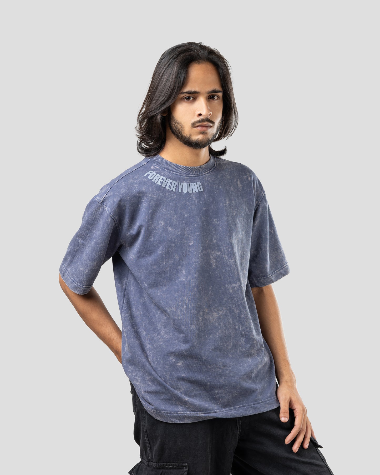 Sacrifice Stone Wash - Boxy T-Shirt - Steal Blue