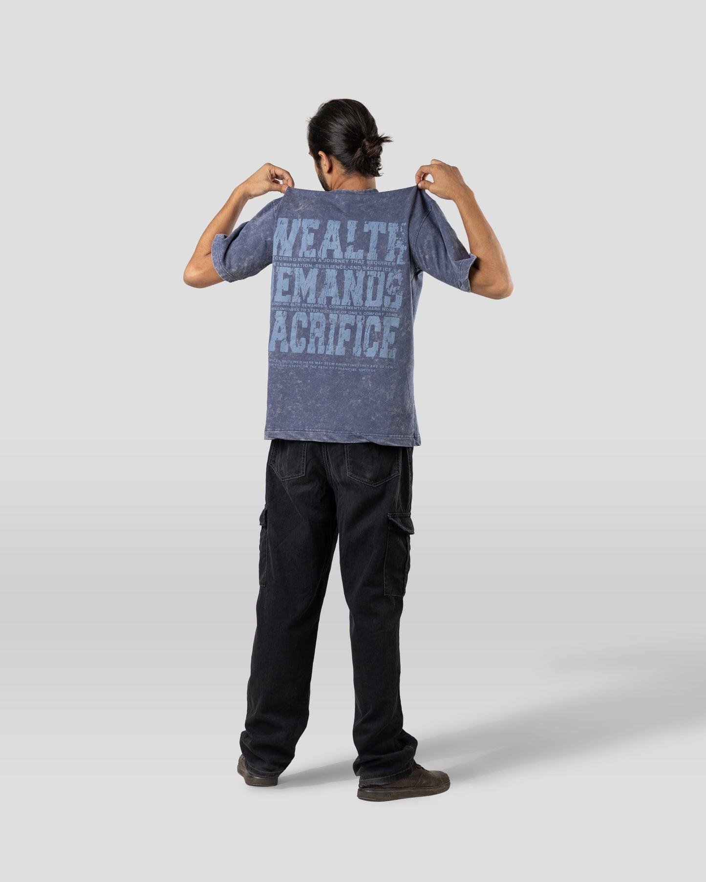 Sacrifice Stone Wash - Boxy T-Shirt - Steal Blue