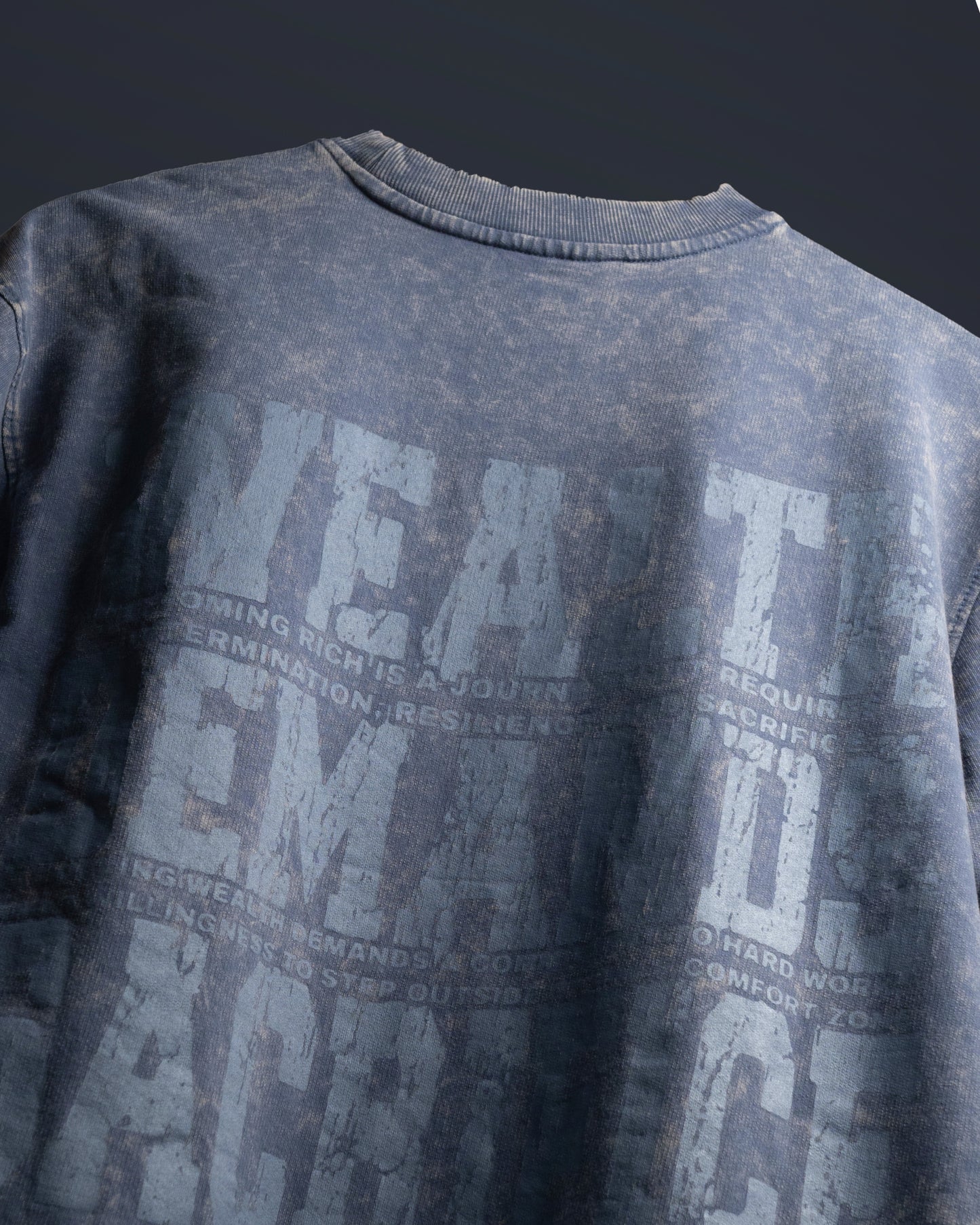 Sacrifice Stone Wash - Boxy T-Shirt - Steal Blue