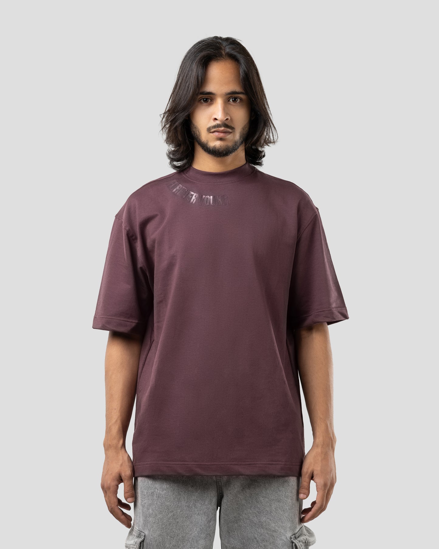 Severed Garden - Oversized Drop Shoulder T-Shirt - Beet Red