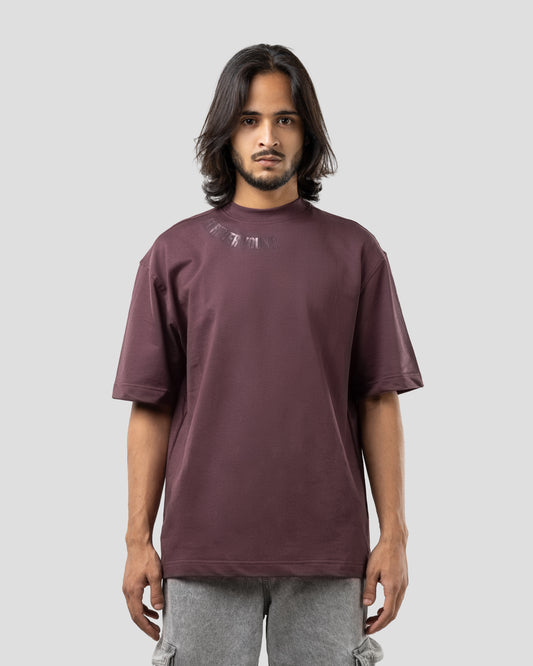 Severed Garden - Oversized Drop Shoulder T-Shirt - Beet Red