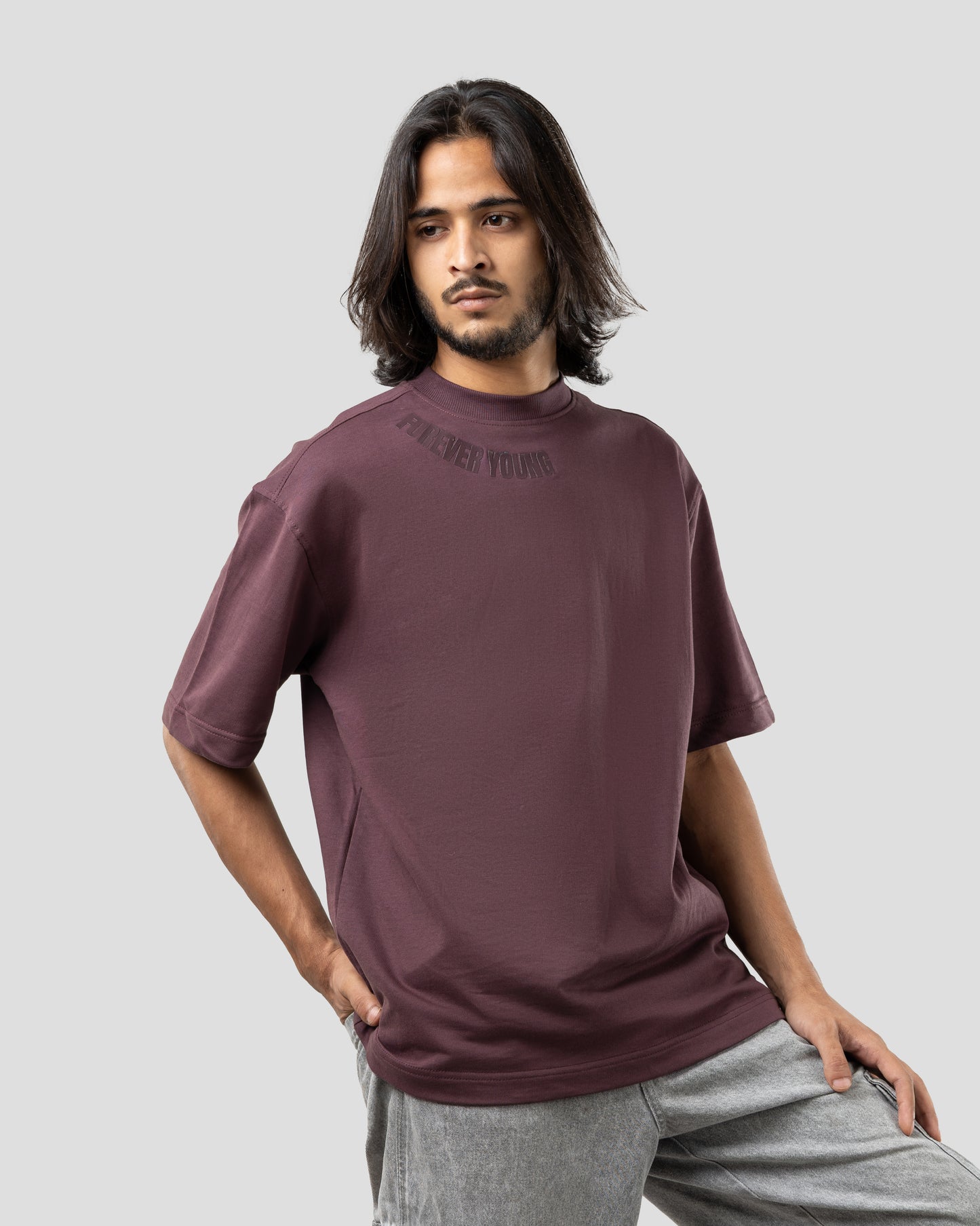 Severed Garden - Oversized Drop Shoulder T-Shirt - Beet Red