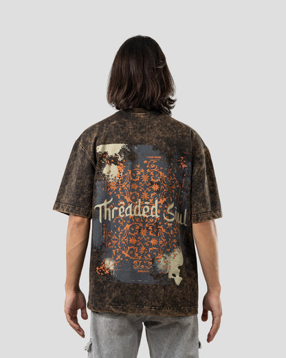 Threaded Soul - Oversized Drop Shoulder T-Shirt - Stone Black