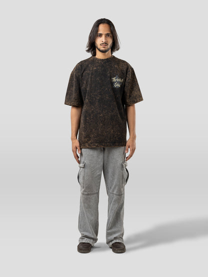 Threaded Soul - Oversized Drop Shoulder T-Shirt - Stone Black