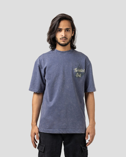 Threaded Soul - Oversized Drop Shoulder T-Shirt - Stone Blue