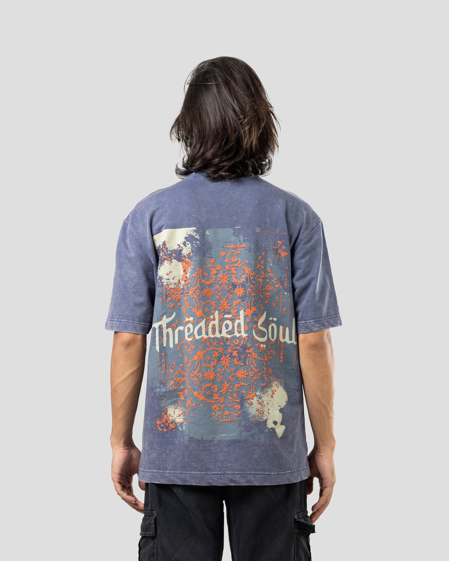 Threaded Soul - Oversized Drop Shoulder T-Shirt - Stone Blue