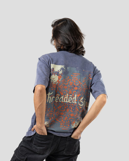 Threaded Soul - Oversized Drop Shoulder T-Shirt - Stone Blue