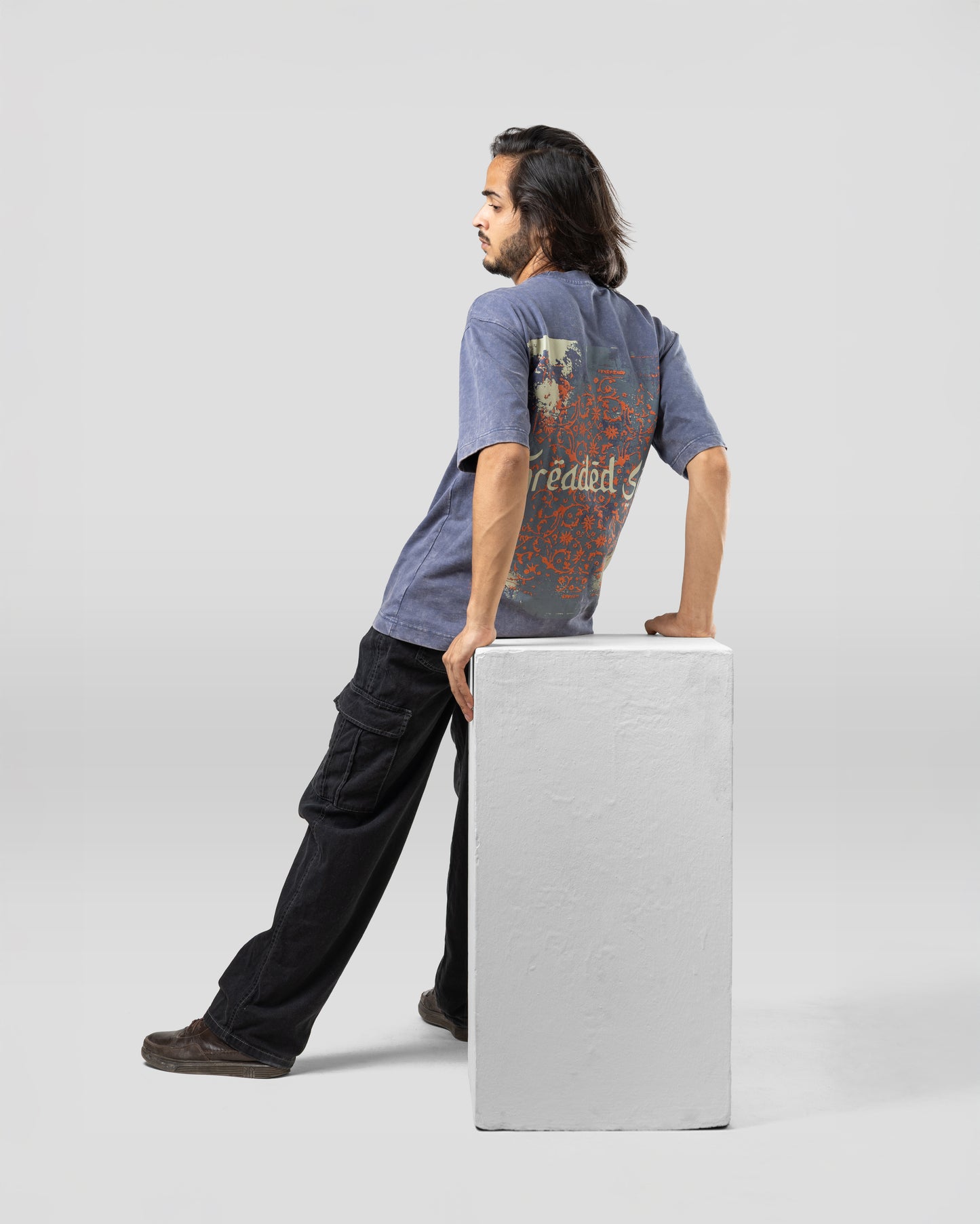 Threaded Soul - Oversized Drop Shoulder T-Shirt - Stone Blue