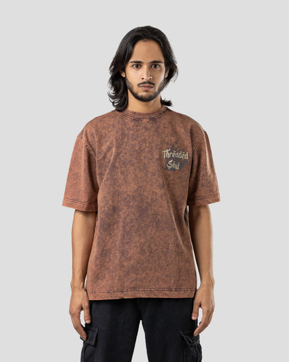 Threaded Soul - Oversized Drop Shoulder T-Shirt - Stone Brown