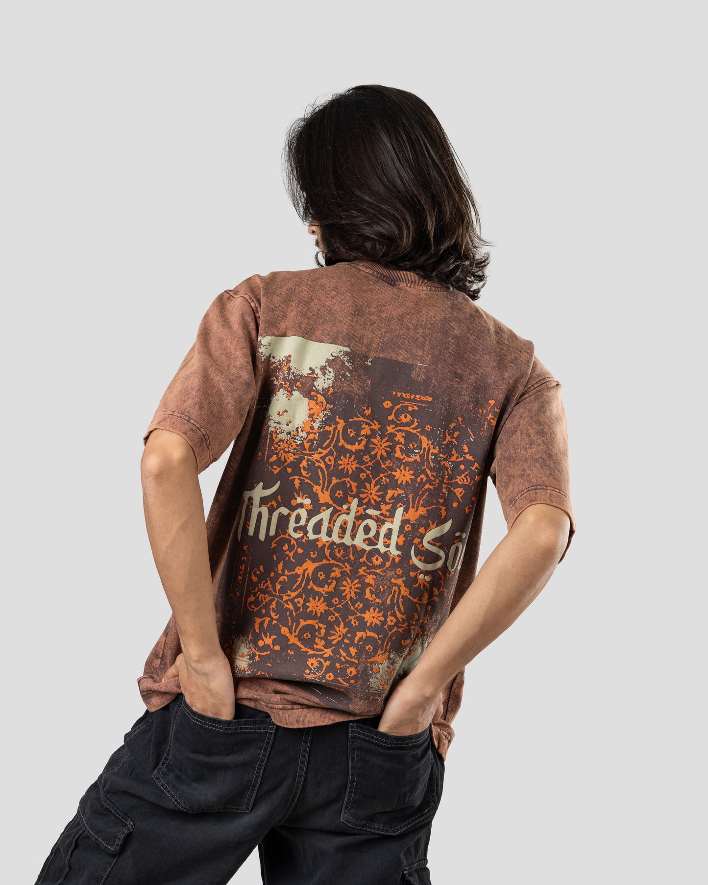 Threaded Soul - Oversized Drop Shoulder T-Shirt - Stone Brown