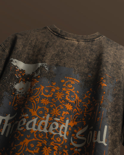 Threaded Soul - Oversized Drop Shoulder T-Shirt - Stone Black