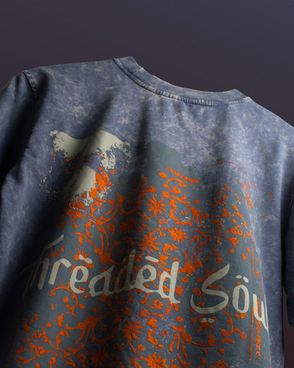 Threaded Soul - Oversized Drop Shoulder T-Shirt - Stone Blue
