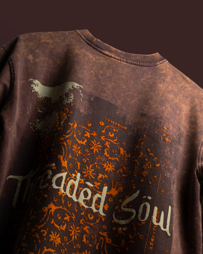 Threaded Soul - Oversized Drop Shoulder T-Shirt - Stone Brown
