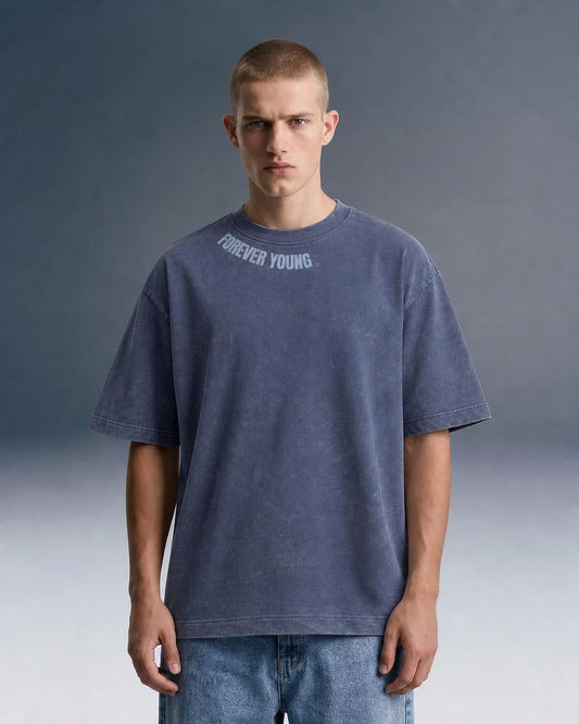 Sacrifice Stone Wash - Boxy T-Shirt - Steal Blue