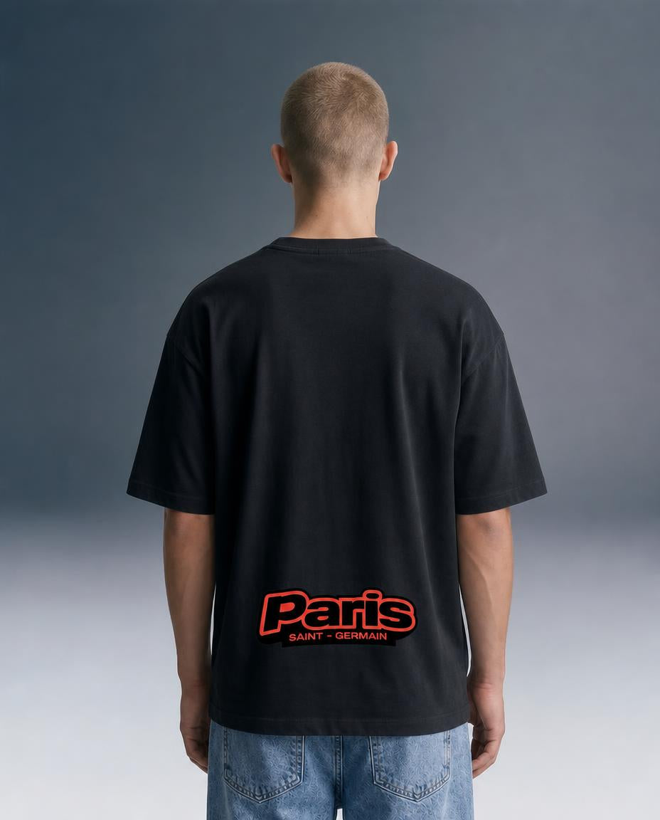 Paris Noir Edition Oversized Drop Shoulder T-Shirt