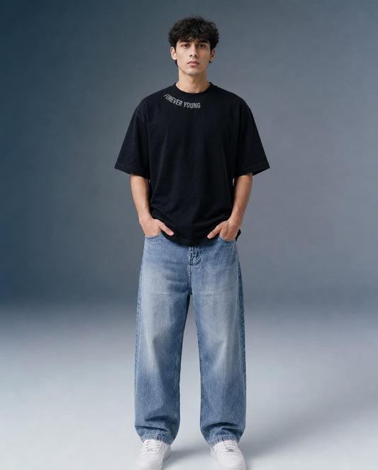 Forever Young Core Black Oversized T-Shirt