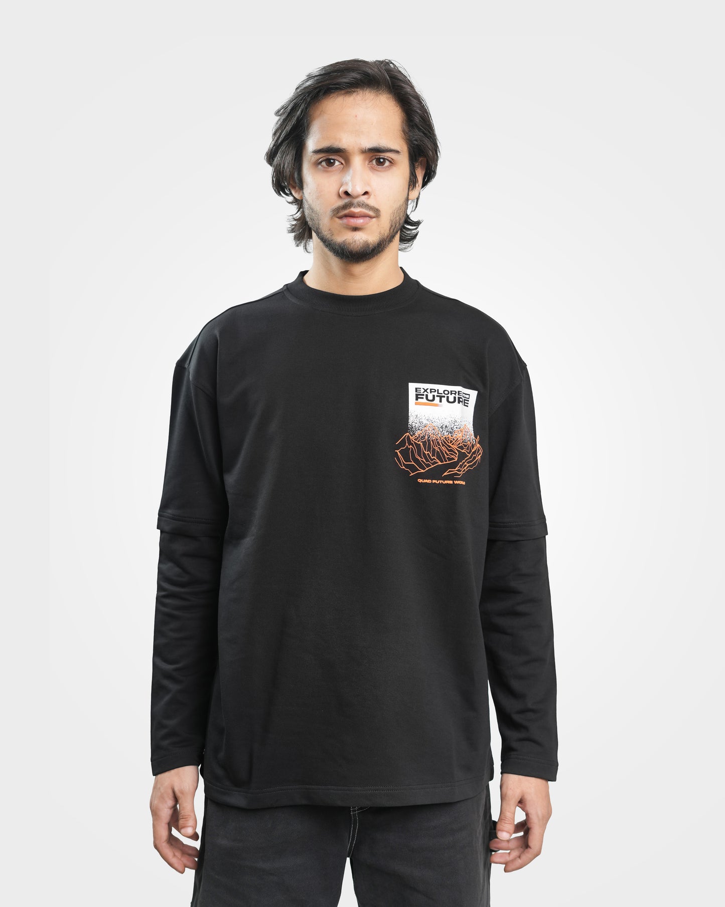 Explore The Future - Winter Premium Long Sleeve T-Shirt - Jet Black