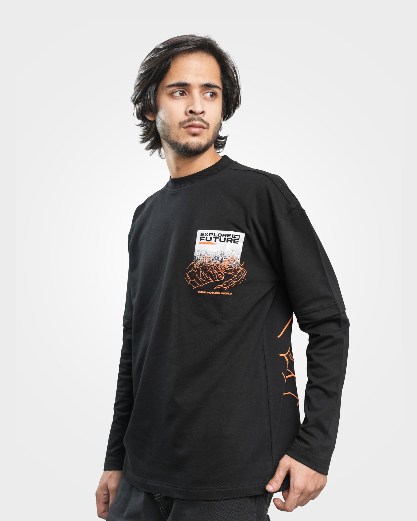 Explore The Future - Winter Premium Long Sleeve T-Shirt - Jet Black